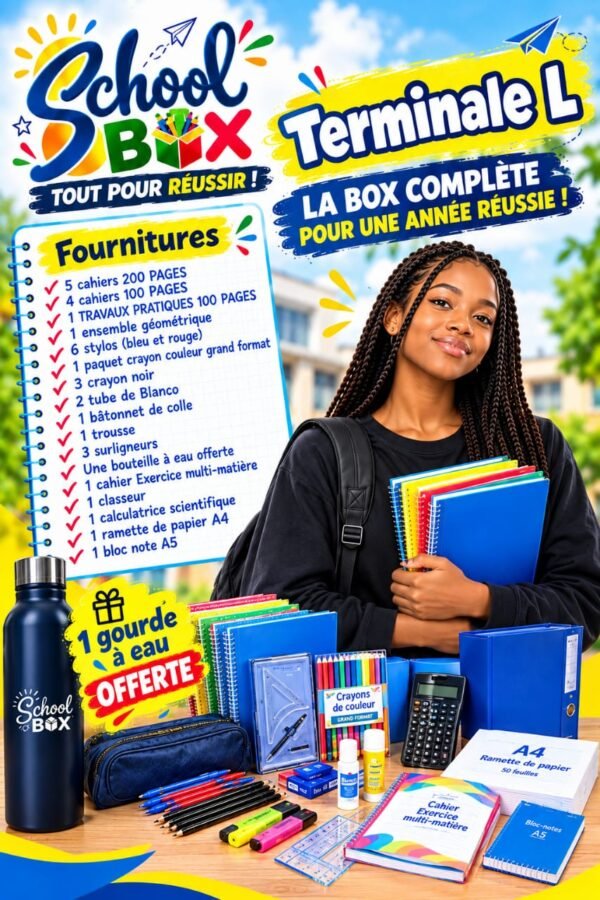 School Box Terminale L (pack de fournitures scolaires) – Bouteille à eau offerte